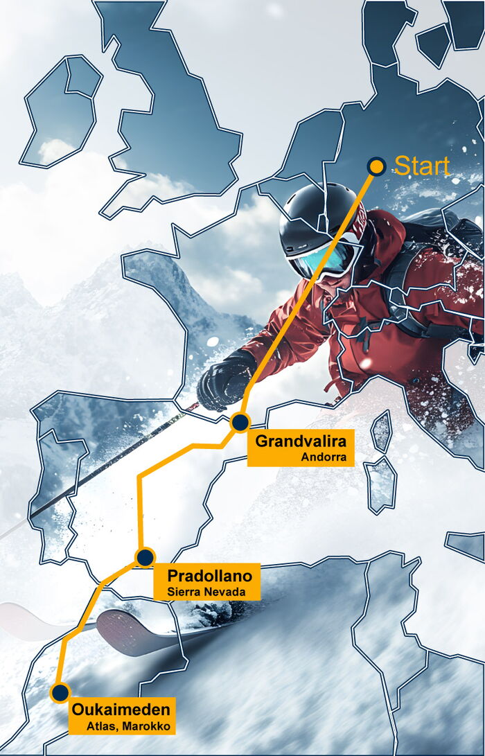 Die Strecke der JAA – 60zig Ski Adventure Tour